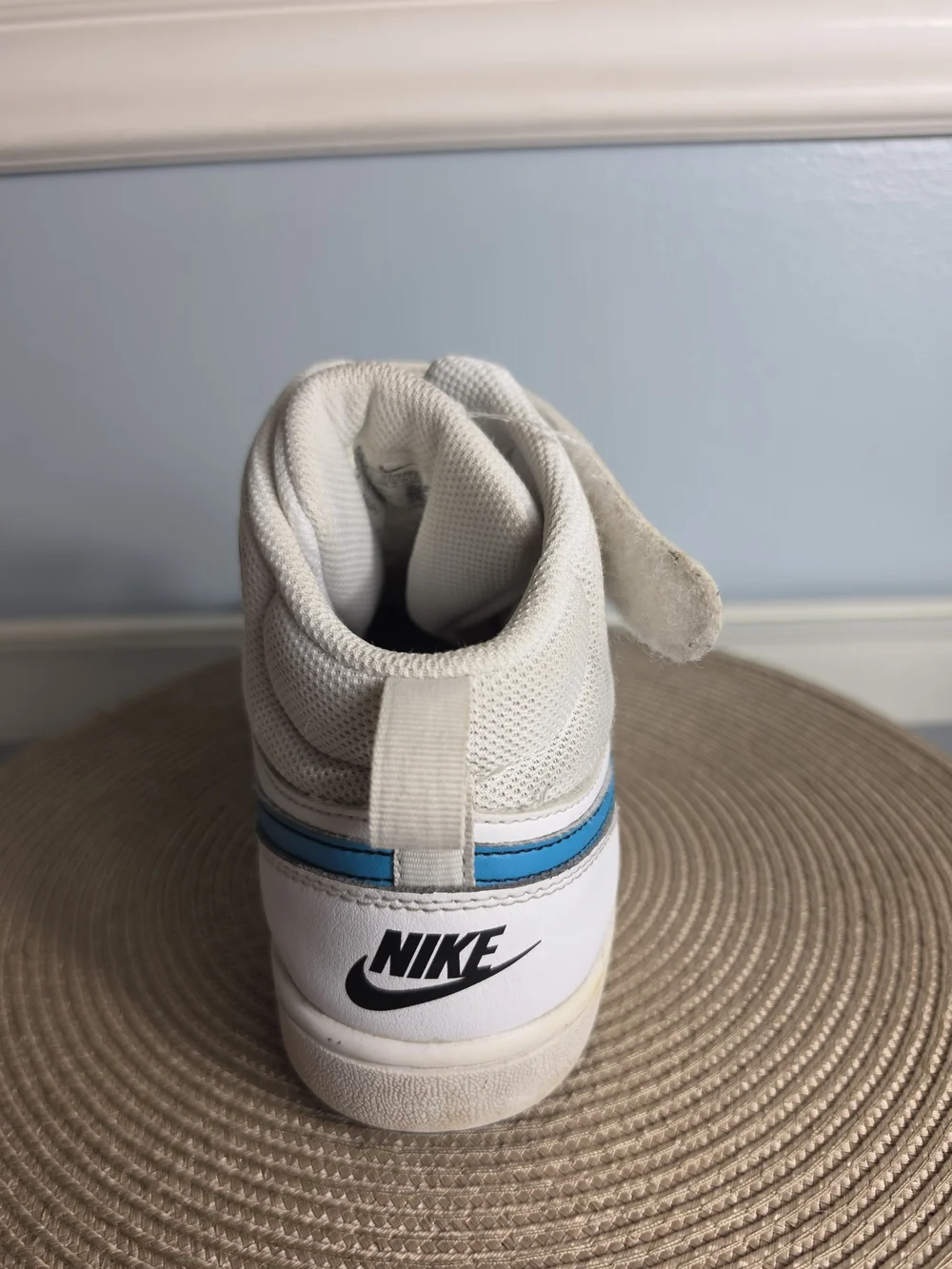 Nike Court Borough Mid White Blue Size 6.5